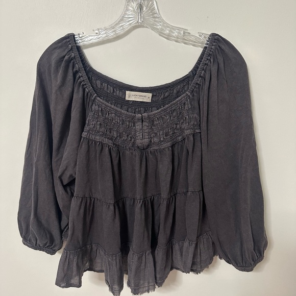 Lucky Brand 3/4 sleeve top in gray size M - Picture 3 of 4